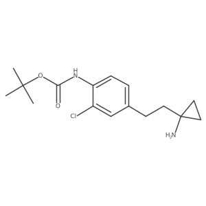 tert-butyl N-{4-[2-(1-aminocyclopropyl)ethyl]-2-chlorophenyl}carbamate结构式