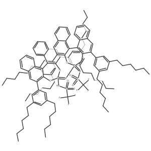 N-((11bS)-4-((2,6-bis(3,5-dihexylphenyl)-4-(((trifluoromethyl)sulfonyl)imino)-4lambda5-dinaphtho[2,1-d:1',2'-f][1,3,2]dioxaphosphepin-4-yl)imino)-2,6-bis(3,5-dihexylphenyl)-4lambda5-dinaphtho[2,1-d:1',2'-f][1,3,2]dioxaphosphepin-4-yl)-1,1,1-trifluoromethanesulfonamide Structure