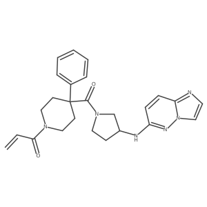 1-[4-[3-(Imidazo[1,2-b]pyridazin-6-ylamino)pyrrolidine-1-carbonyl]-4-phenylpiperidin-1-yl]prop-2-en-1-one Structure
