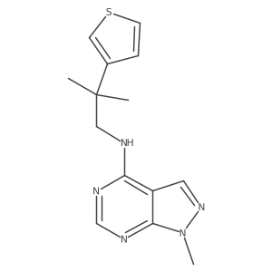 1-methyl-N-[2-methyl-2-(thiophen-3-yl)propyl]-1H-pyrazolo[3,4-d]pyrimidin-4-amine Structure