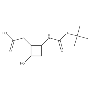 2-[2-Hydroxy-4-[(2-methylpropan-2-yl)oxycarbonylamino]cyclobutyl]acetic acid结构式