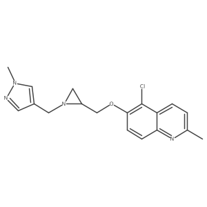 5-Chloro-2-methyl-6-[[1-[(1-methylpyrazol-4-yl)methyl]aziridin-2-yl]methoxy]quinoline Structure