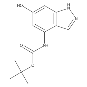 tert-butyl N-(6-hydroxy-1H-indazol-4-yl)carbamate结构式