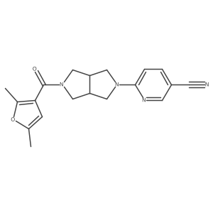 6-[5-(2,5-Dimethylfuran-3-carbonyl)-1,3,3a,4,6,6a-hexahydropyrrolo[3,4-c]pyrrol-2-yl]pyridine-3-carbonitrile Structure