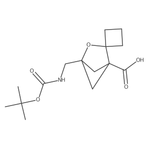 1-[[(2-Methylpropan-2-yl)oxycarbonylamino]methyl]spiro[2-oxabicyclo[2.1.1]hexane-3,1'-cyclobutane]-4-carboxylic acid Structure