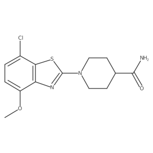1-(7-Chloro-4-methoxy-1,3-benzothiazol-2-yl)piperidine-4-carboxamide结构式