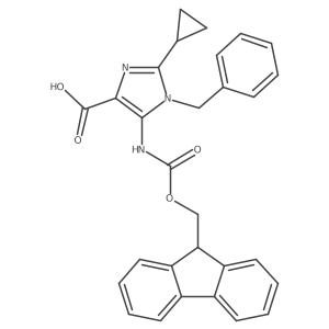 1-benzyl-2-cyclopropyl-5-({[(9H-fluoren-9-yl)methoxy]carbonyl}amino)-1H-imidazole-4-carboxylic acid Structure
