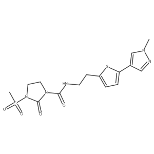 3-methanesulfonyl-N-{2-[5-(1-methyl-1H-pyrazol-4-yl)thiophen-2-yl]ethyl}-2-oxoimidazolidine-1-carboxamide Structure