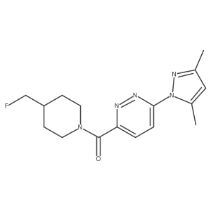 3-(3,5-dimethyl-1H-pyrazol-1-yl)-6-[4-(fluoromethyl)piperidine-1-carbonyl]pyridazine结构式