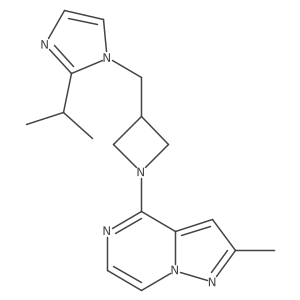 1-[(1-{2-methylpyrazolo[1,5-a]pyrazin-4-yl}azetidin-3-yl)methyl]-2-(propan-2-yl)-1H-imidazole结构式