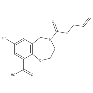 7-Bromo-4-[(prop-2-en-1-yloxy)carbonyl]-2,3,4,5-tetrahydro-1,4-benzoxazepine-9-carboxylic acid结构式