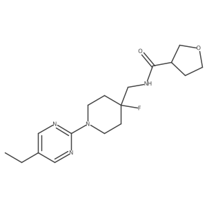 N-{[1-(5-ethylpyrimidin-2-yl)-4-fluoropiperidin-4-yl]methyl}oxolane-3-carboxamide Structure