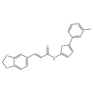 (Z)-3-(benzo[d][1,3]dioxol-5-yl)-N-(5-(m-tolyl)-1,3,4-thiadiazol-2-yl)acrylamide结构式