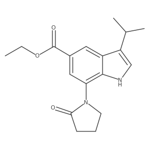 Ethyl 3-isopropyl-7-(2-oxopyrrolidin-1-yl)-1H-indole-5-carboxylate结构式