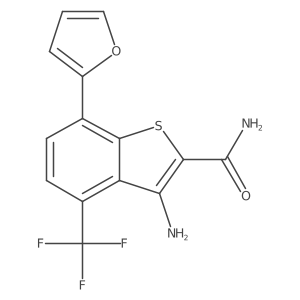 Benzo[b]thiophene-2-carboxamide,3-amino-7-(2-furanyl)-4-(trifluoromethyl)- Structure