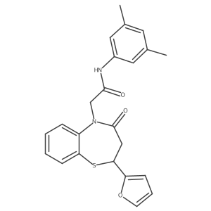 N-(3,5-dimethylphenyl)-2-(2-(furan-2-yl)-4-oxo-3,4-dihydrobenzo[b][1,4]thiazepin-5(2H)-yl)acetamide Structure
