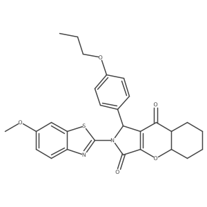 2-(6-methoxy-1,3-benzothiazol-2-yl)-1-(4-propoxyphenyl)-4a,5,6,7,8,8a-hexahydro-1H-chromeno[2,3-c]pyrrole-3,9-dione Structure