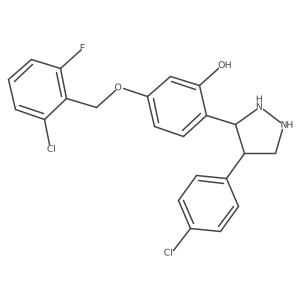 5-[(2-Chloro-6-fluorophenyl)methoxy]-2-[4-(4-chlorophenyl)pyrazolidin-3-yl]phenol Structure