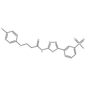 3-[(4-fluorophenyl)sulfanyl]-N-[5-(3-methanesulfonylphenyl)-1,3,4-oxadiazol-2-yl]propanamide Structure
