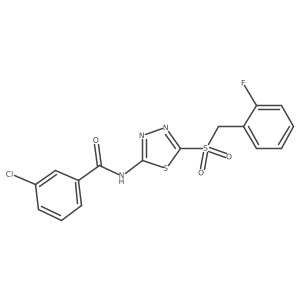 3-chloro-N-[(2E)-5-[(2-fluorobenzyl)sulfonyl]-1,3,4-thiadiazol-2(3H)-ylidene]benzamide Structure