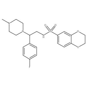 N-(2-(4-fluorophenyl)-2-(4-methylpiperazin-1-yl)ethyl)-2,3-dihydrobenzo[b][1,4]dioxine-6-sulfonamide Structure