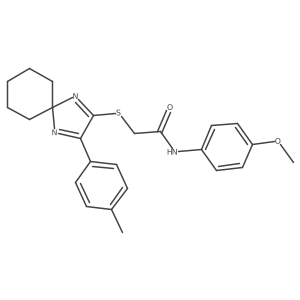 N-(4-Methoxyphenyl)-2-{[3-(4-methylphenyl)-1,4-diazaspiro[4.5]deca-1,3-dien-2-YL]sulfanyl}acetamide结构式