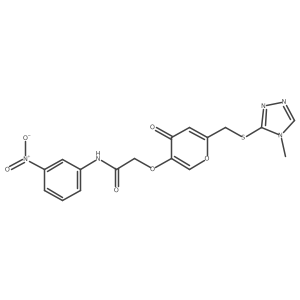 2-[6-[(4-methyl-1,2,4-triazol-3-yl)sulfanylmethyl]-4-oxo-pyran-3-yl]oxy-N-(3-nitrophenyl)acetamide Structure