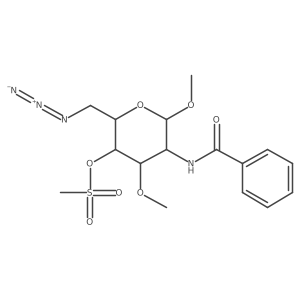 [(2R,3R,4R,5R,6R)-2-(azidomethyl)-5-benzamido-4,6-dimethoxyoxan-3-yl] methanesulfonate结构式