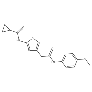 N-(4-{[(4-methoxyphenyl)carbamoyl]methyl}-1,3-thiazol-2-yl)cyclopropanecarboxamide结构式