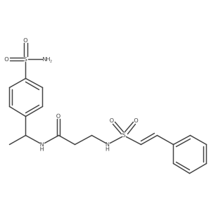 3-(2-phenylethenesulfonamido)-N-[1-(4-sulfamoylphenyl)ethyl]propanamide结构式