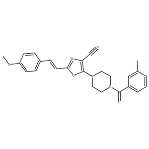 (E)-2-(4-methoxystyryl)-5-(4-(3-methylbenzoyl)piperazin-1-yl)oxazole-4-carbonitrile结构式