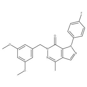 6-(3,5-dimethoxybenzyl)-1-(4-fluorophenyl)-4-methyl-1H-pyrazolo[3,4-d]pyridazin-7(6H)-one结构式