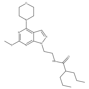 N-(2-(6-(methylthio)-4-morpholino-1H-pyrazolo[3,4-d]pyrimidin-1-yl)ethyl)-2-propylpentanamide Structure