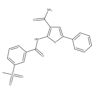 2-(3-(Methylsulfonyl)benzamido)-5-phenylthiophene-3-carboxamide结构式
