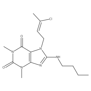 (Z)-8-(butylamino)-7-(3-chlorobut-2-en-1-yl)-1,3-dimethyl-1H-purine-2,6(3H,7H)-dione结构式