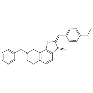 (Z)-2-(4-methoxybenzylidene)-8-(pyridin-3-ylmethyl)-8,9-dihydro-2H-benzofuro[7,6-e][1,3]oxazin-3(7H)-one Structure