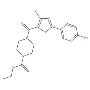 Ethyl 4-{[2-(4-chlorophenyl)-4-methyl-1,3-thiazol-5-yl]carbonyl}-1-piperazinecarboxylate结构式