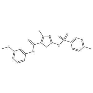 5-Thiazolecarboxamide, 2-[[(4-fluorophenyl)sulfonyl]amino]-4-methyl-N-[3-(methylthio)phenyl]- Structure