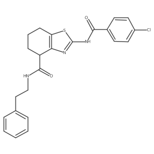 2-(4-chlorobenzamido)-N-phenethyl-4,5,6,7-tetrahydrobenzo[d]thiazole-4-carboxamide结构式