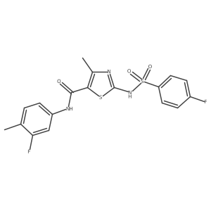 5-Thiazolecarboxamide, N-(3-fluoro-4-methylphenyl)-2-[[(4-fluorophenyl)sulfonyl]amino]-4-methyl-结构式