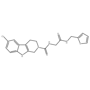 6-chloro-N-{2-[(furan-2-ylmethyl)amino]-2-oxoethyl}-1,3,4,9-tetrahydro-2H-beta-carboline-2-carboxamide结构式