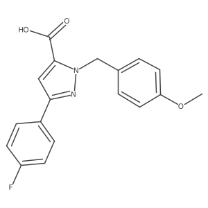 1-(4-Methoxybenzyl)-3-(4-fluorophenyl)-1H-pyrazole-5-carboxylic acid Structure