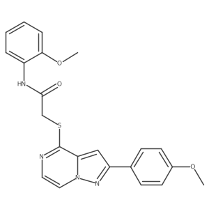 N-(2-methoxyphenyl)-2-{[2-(4-methoxyphenyl)pyrazolo[1,5-a]pyrazin-4-yl]sulfanyl}acetamide结构式