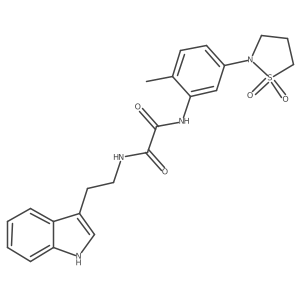 N1-(2-(1H-indol-3-yl)ethyl)-N2-(5-(1,1-dioxidoisothiazolidin-2-yl)-2-methylphenyl)oxalamide Structure