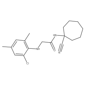 2-[(2-chloro-4,6-dimethylphenyl)amino]-N-(1-cyanocycloheptyl)acetamide结构式