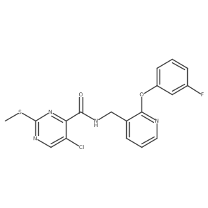 5-chloro-N-{[2-(3-fluorophenoxy)pyridin-3-yl]methyl}-2-(methylsulfanyl)pyrimidine-4-carboxamide结构式
