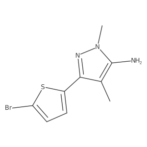 3-(5-Bromothiophen-2-YL)-1,4-dimethyl-1H-pyrazol-5-amine结构式