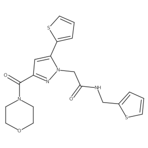 2-(3-(morpholine-4-carbonyl)-5-(thiophen-2-yl)-1H-pyrazol-1-yl)-N-(thiophen-2-ylmethyl)acetamide Structure