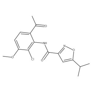 N-(6-acetyl-2-chloro-3-methoxyphenyl)-5-isopropylisoxazole-3-carboxamide结构式