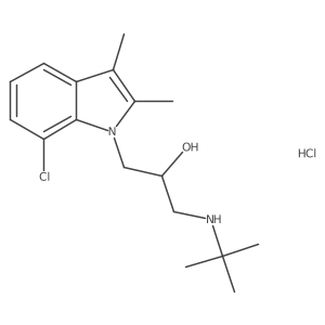 1-(tert-butylamino)-3-(7-chloro-2,3-dimethyl-1H-indol-1-yl)propan-2-ol hydrochloride结构式